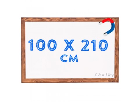 Chalky Manyetik Beyaz Yazı Tahtası Ahşap Çerçeveli 100x210 cm